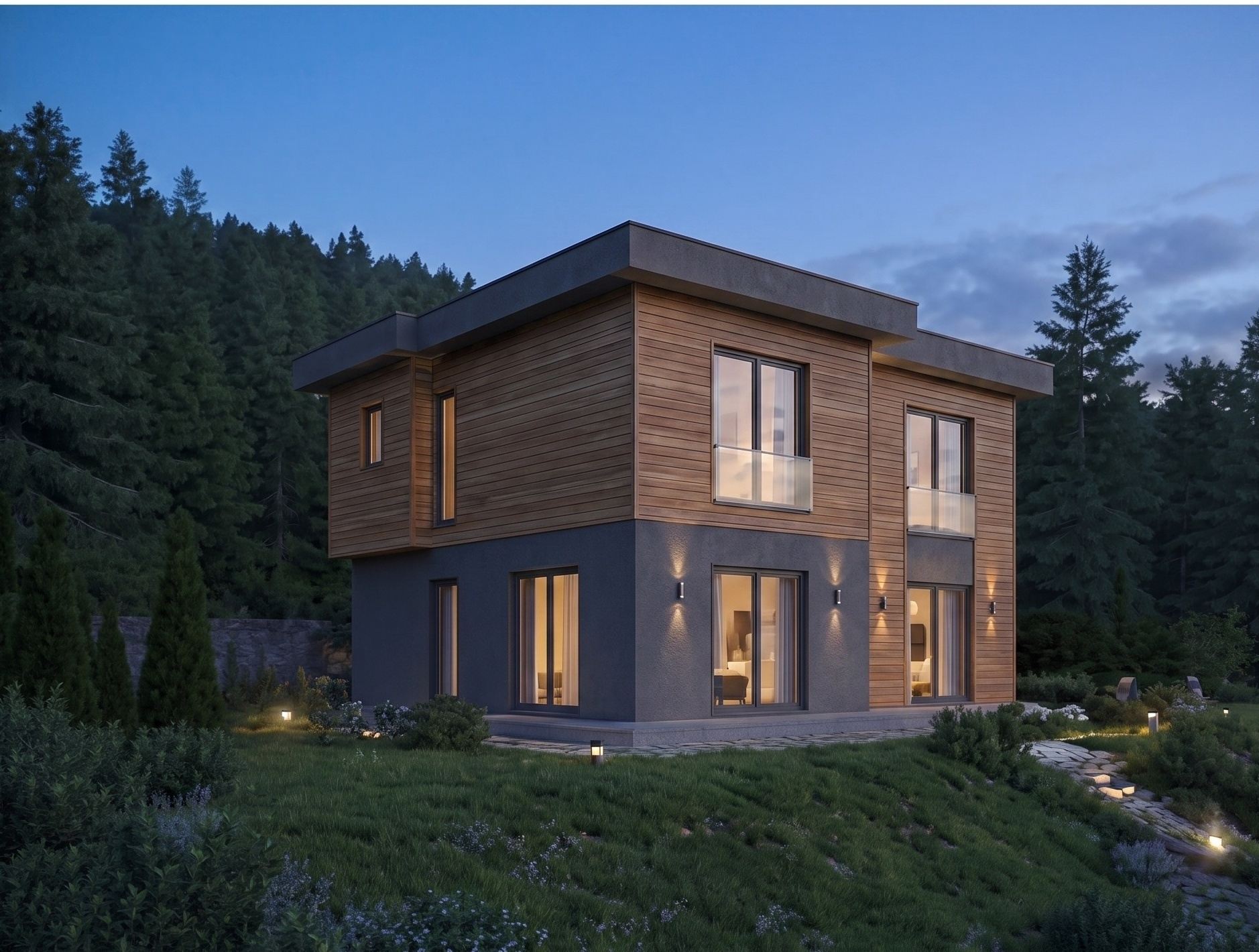125 m² (3+1) Çift Katlı Dubleks Prefabrik Villa